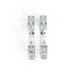 Sterling Silver Semi Mount Earrings Setting Oval OV 7X5mm Hoop DHJ