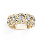 14K Gold Semi Mount Ring Setting Round Ro 4x4mm Diamond Accent Syz Jewelry