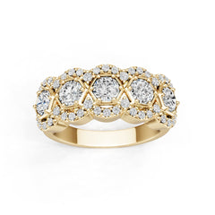 14K Gold Semi Mount Ring Setting Round Ro 4x4mm Diamond Accent Syz Jewelry
