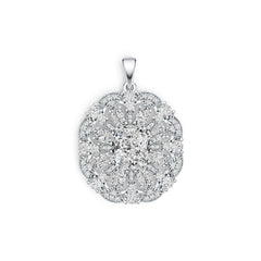 Sterling Silver Semi Mount Pendant Setting Cushion CU 10X8mm DHJ