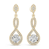 10K Gold Semi Mount Earrings Setting Round Ro 6x6mm Moissanite Accent Syz Jewelry