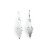 Sterling Silver Semi Mount Earrings Setting Trillion TR 12X8mm DHJ