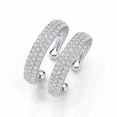 18K Gold Semi Mount Earrings Setting Round RD 1.1mm Diamond Accent DHJ