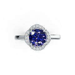 Sterling Silver Semi Mount Ring Setting Round 7X7mm Halo Syzjewelry