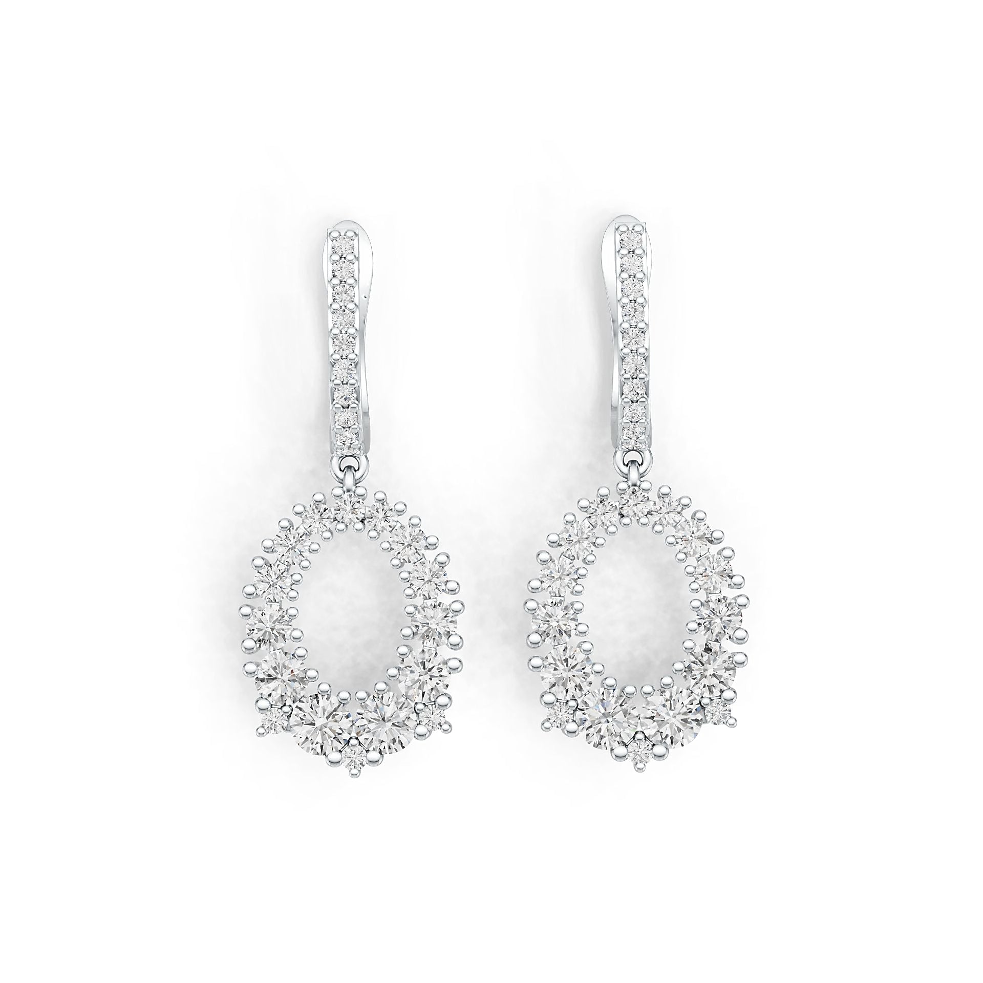 Sterling Silver Semi Mount Earrings Setting Round RD 4.0mm 3.5mm 3mm 2.5mm 2mm DHJ