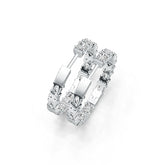 Platinum Semi Mount Earrings Setting Oval OV 4X3mm Diamond Accent DHJ