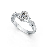 14K Gold Semi Mount Ring Setting Oval OV 8X6mm Infinity Band Diamond Accent DHJ
