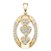 18K Gold Semi Mount Pendant Setting Round Ro 6x6mm Diamond Accent Syz Jewelry