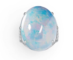 Sterling Silver Semi Mount Ring Setting Oval OV 24X18mm Cabochon DHJ