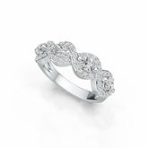 14K Gold Semi Mount Ring Setting Oval OV 4X3mm with White Topaz Diamond Accent DHJ