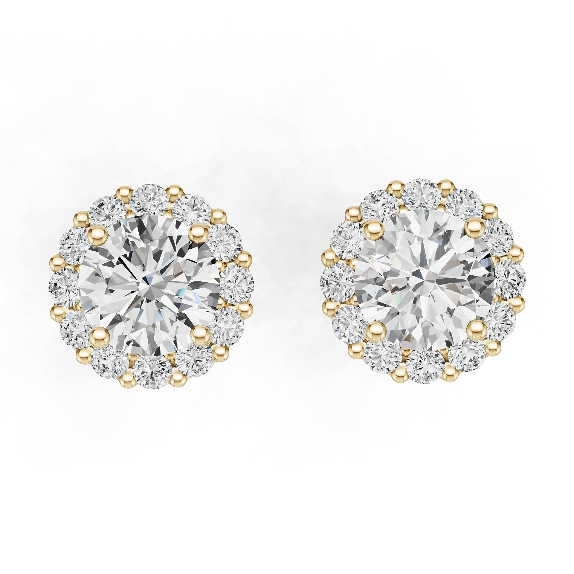 Platinum Semi Mount Earrings Setting Round Ro 6x6mm Diamond Accent Syz Jewelry