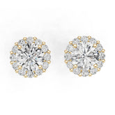 Platinum Semi Mount Earrings Setting Round Ro 6x6mm Diamond Accent Syz Jewelry