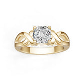Platinum Semi Mount Ring Setting Cushion Cu 6x6mm Diamond Accent Syz Jewelry