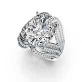 14K Gold Semi Mount Ring Setting Oval OV 16X12mm with Split Shank Diamond Accent DHJ