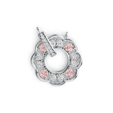 Sterling SilverPendant Setting with White Topaz or Moissanite Flower Theme Syzjewelry