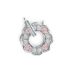 Sterling SilverPendant Setting with White Topaz or Moissanite Flower Theme Syzjewelry