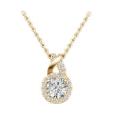 14K Gold Semi Mount Pendant Setting Round Ro 5x5mm Diamond Accent Syz Jewelry