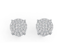 Sterling Silver Semi Mount Earrings Setting Round RD 1.5mm DHJ