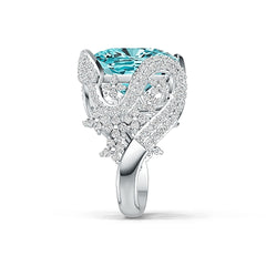 Sterling Silver Semi Mount Ring Setting Cushion CU 16X12mm Serpentine DHJ