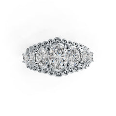 Platinum Semi Mount Ring Setting Oval OV 8X6mm DHJ