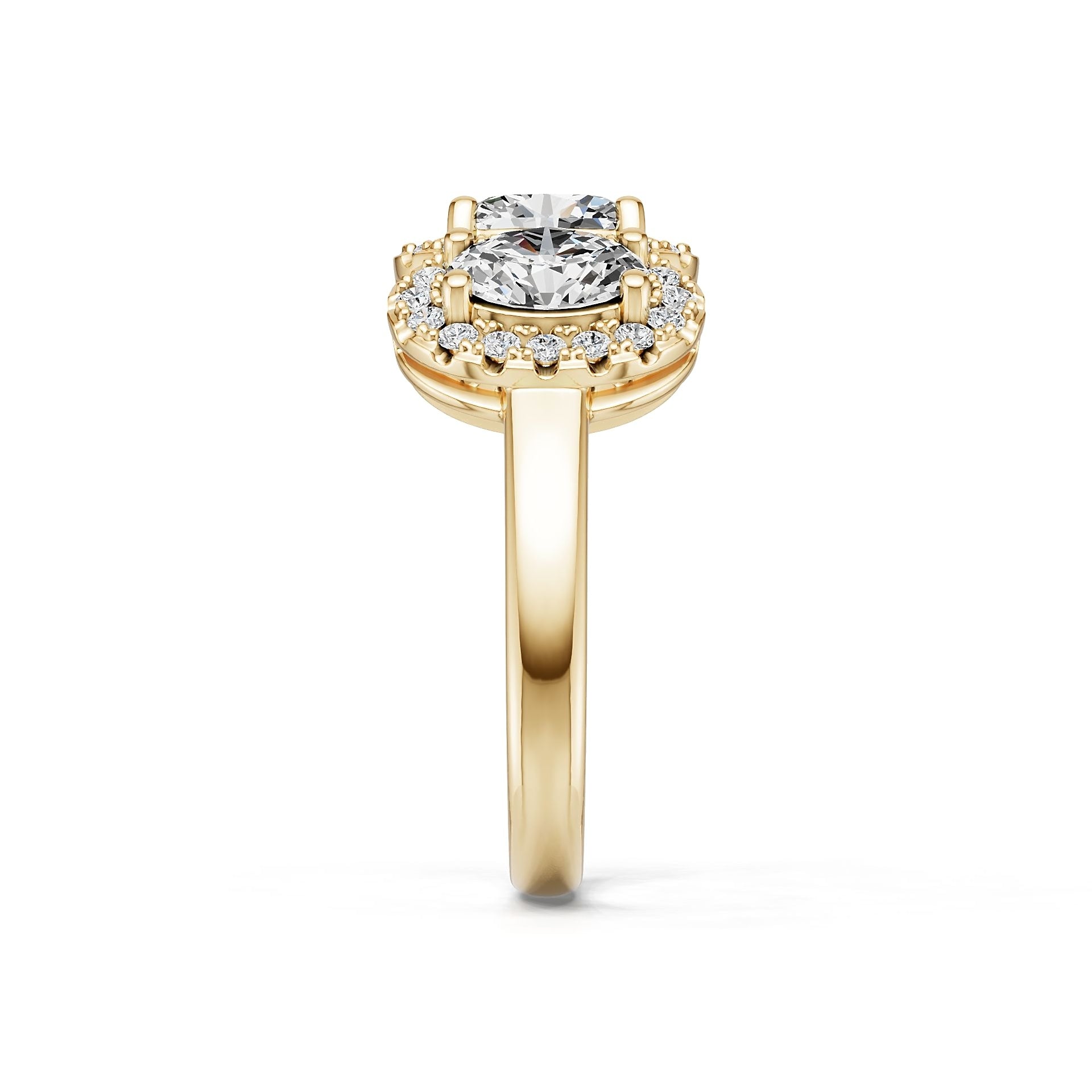 14K Gold Semi Mount Ring Setting Round Ro 5x5mm Diamond Accent Syz Jewelry