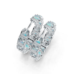 18K Gold Semi Mount Earrings Setting Round RD 5x5mm Cabochon Diamond Accent DHJ