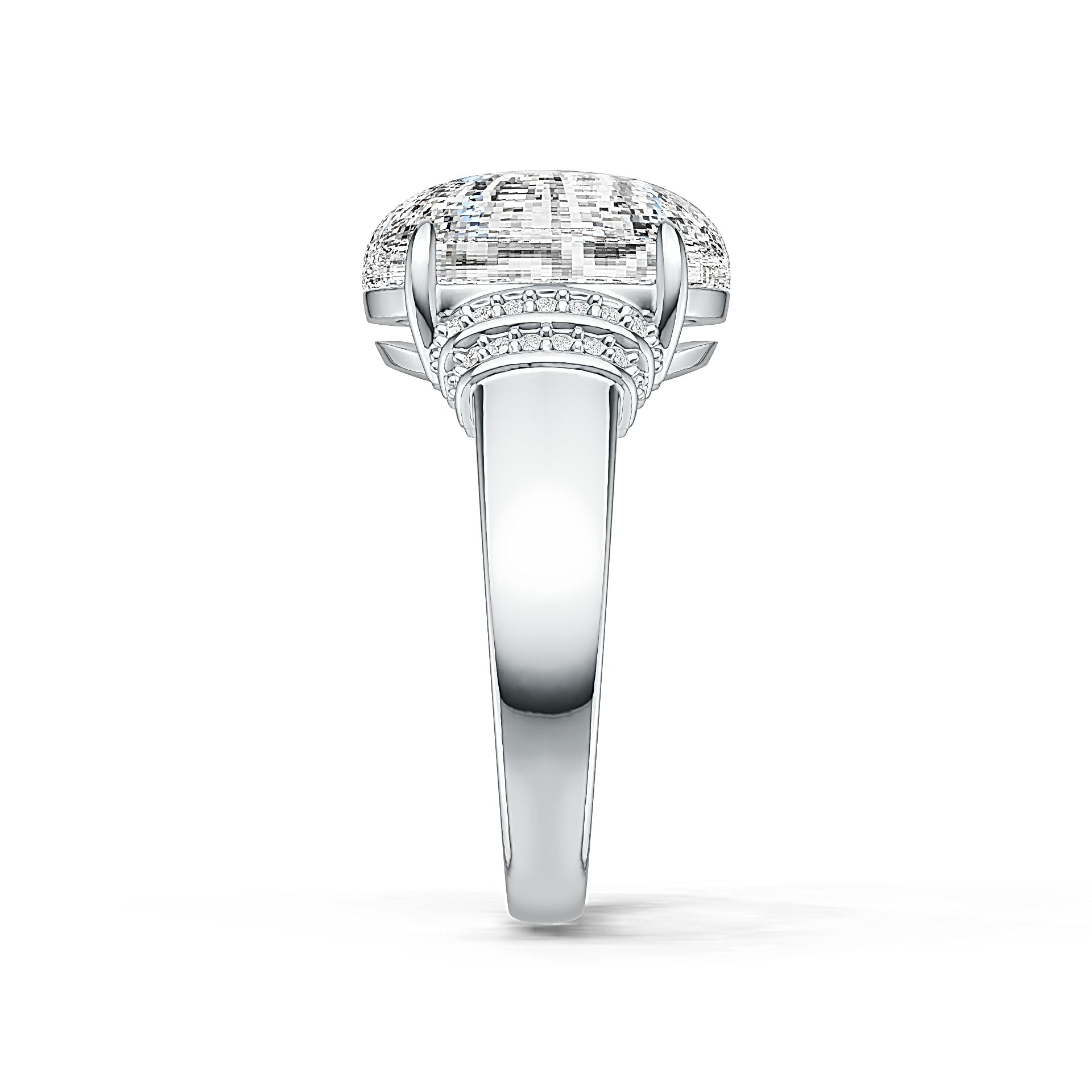 Sterling Silver Semi Mount Ring Setting Oval OV 13x11mm Cabochon White Topaz Syzjewelry