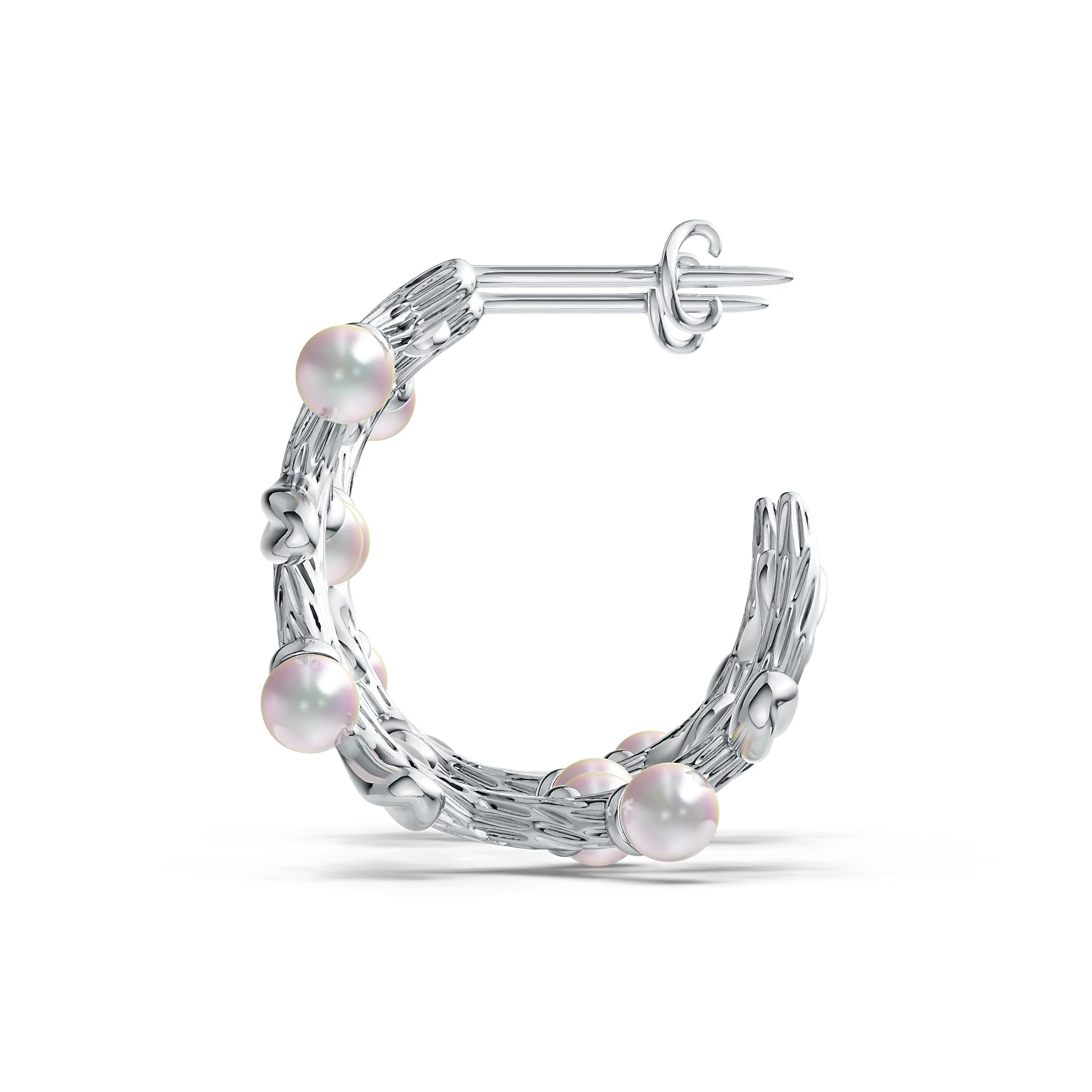 Sterling Silver Semi Mount Earrings Setting Round RD 3.5mm DHJ