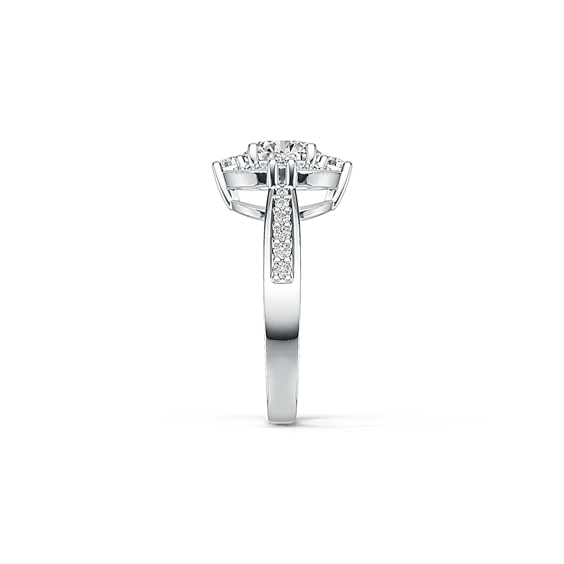 Sterling Silver Semi Mount Ring Setting Round RD 7x7mm Halo - Syzjewelry