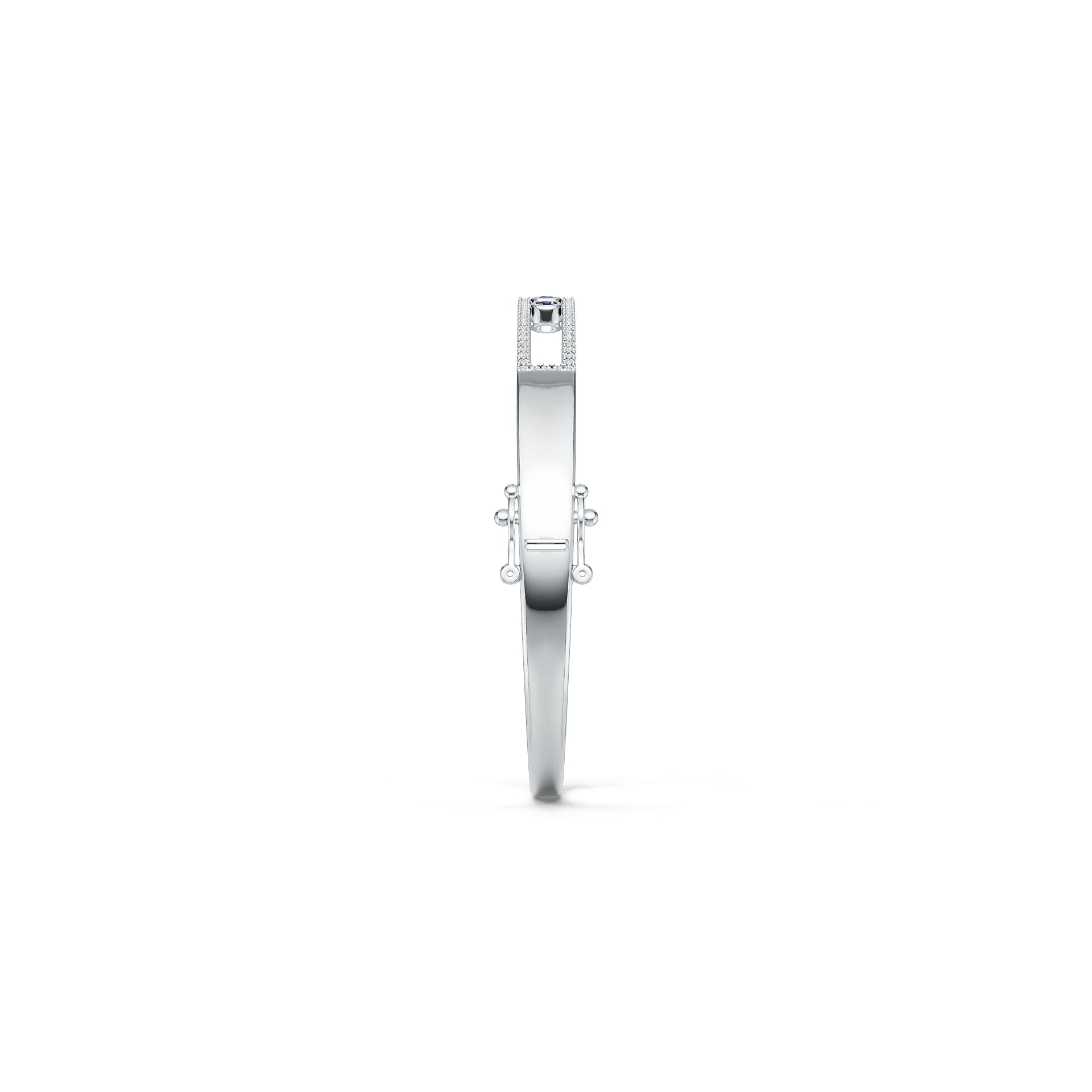 Sterling Silver Bangle with White Topaz or Moissanite Syzjewelry