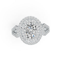 10K Gold Semi Mount Ring Setting Oval OV 8X6mm Moissanite Accent DHJ