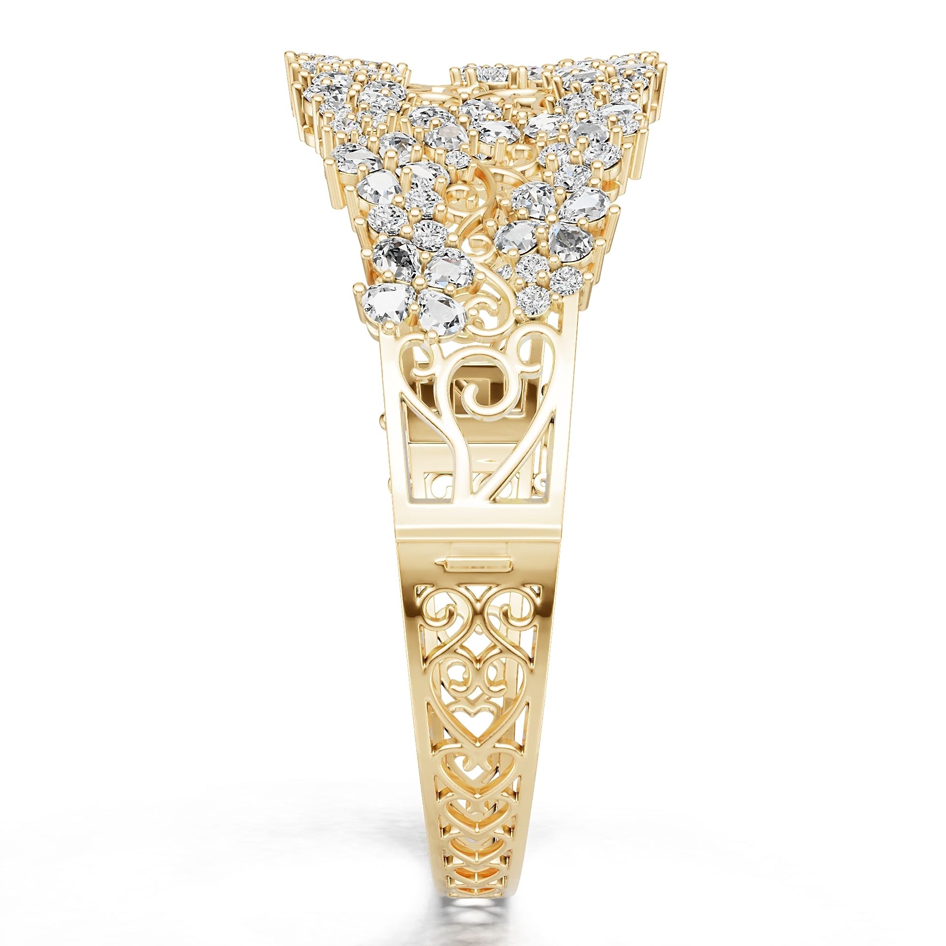 18K Gold Semi Mount Ring Setting Pear Pe 4x3mm Diamond Accent Syz Jewelry