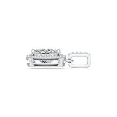 10K Gold Semi Mount Pendant Setting Cushion Cu 8x8mm W/ White Topaz Syzjewelry