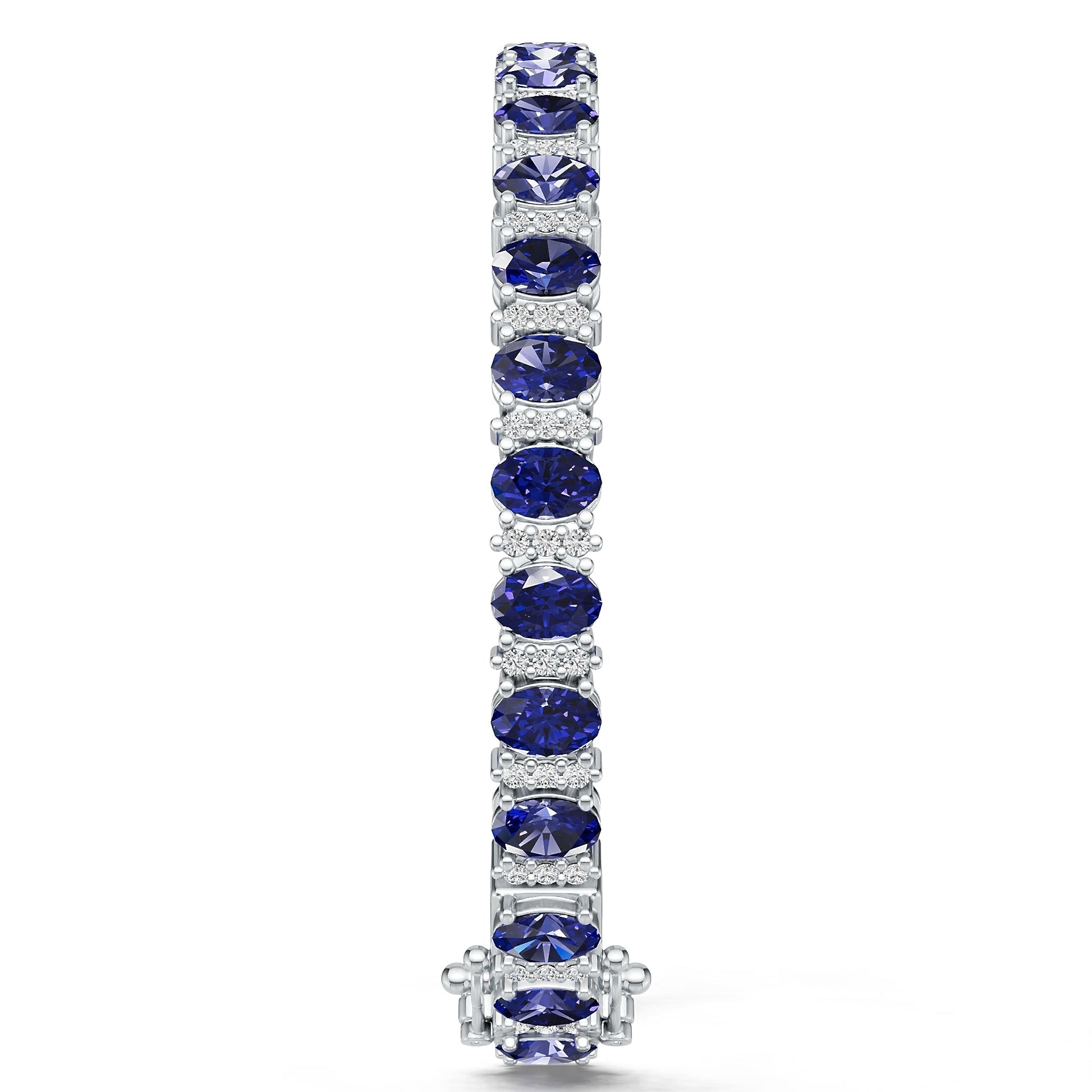 18K Gold Semi Mount Bracelet Setting Oval OV 6x4mm Diamond Accent DHJ