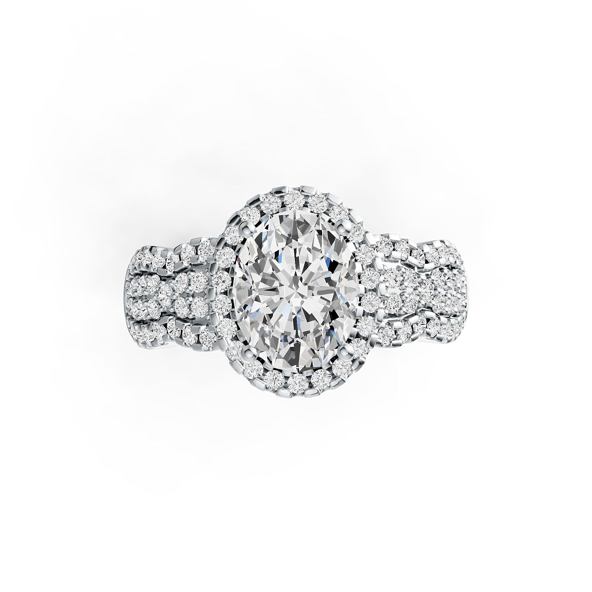 14K Gold Semi Mount Ring Setting Oval OV 9X7mm Diamond Accent DHJ