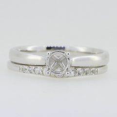 10K Gold Semi Mount Ring Setting Round RD 5x5mm Moissanite Accent Syzjewelry