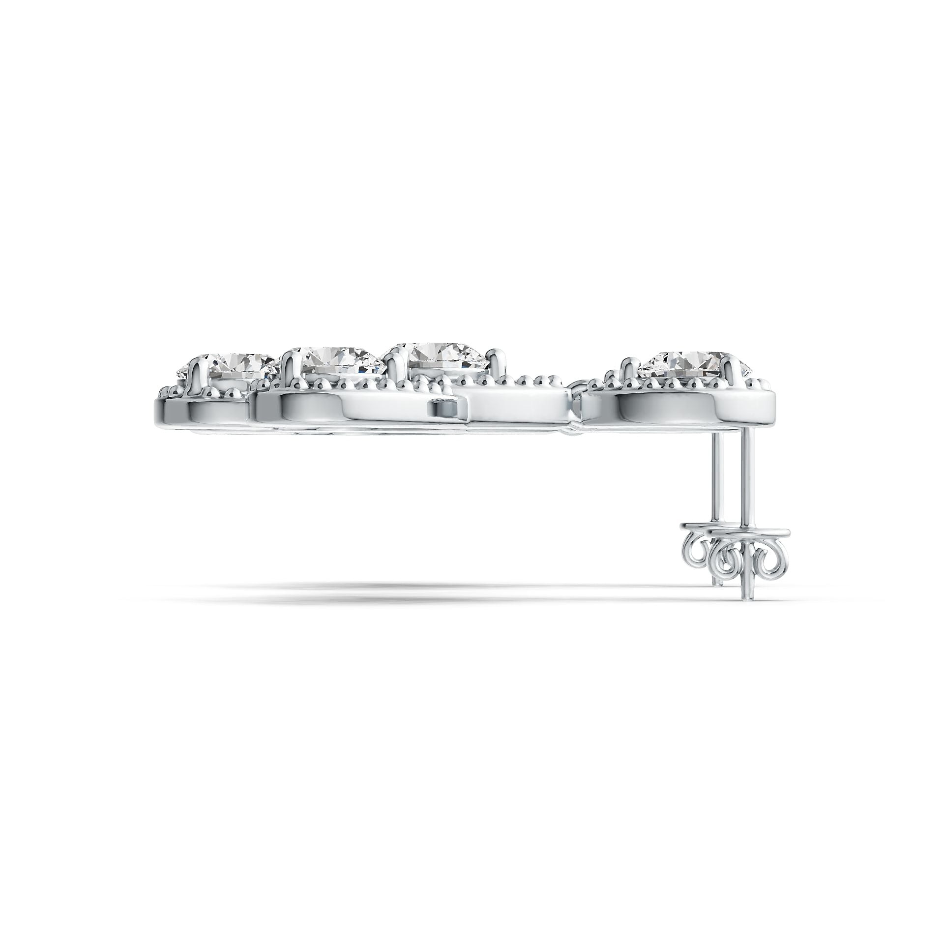 Sterling Silver Semi Mount Earrings Setting Round RD 6x6mm DHJ