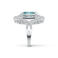 Sterling Silver Semi Mount Ring Setting Oval OV 17X12mm with White Topaz DHJ