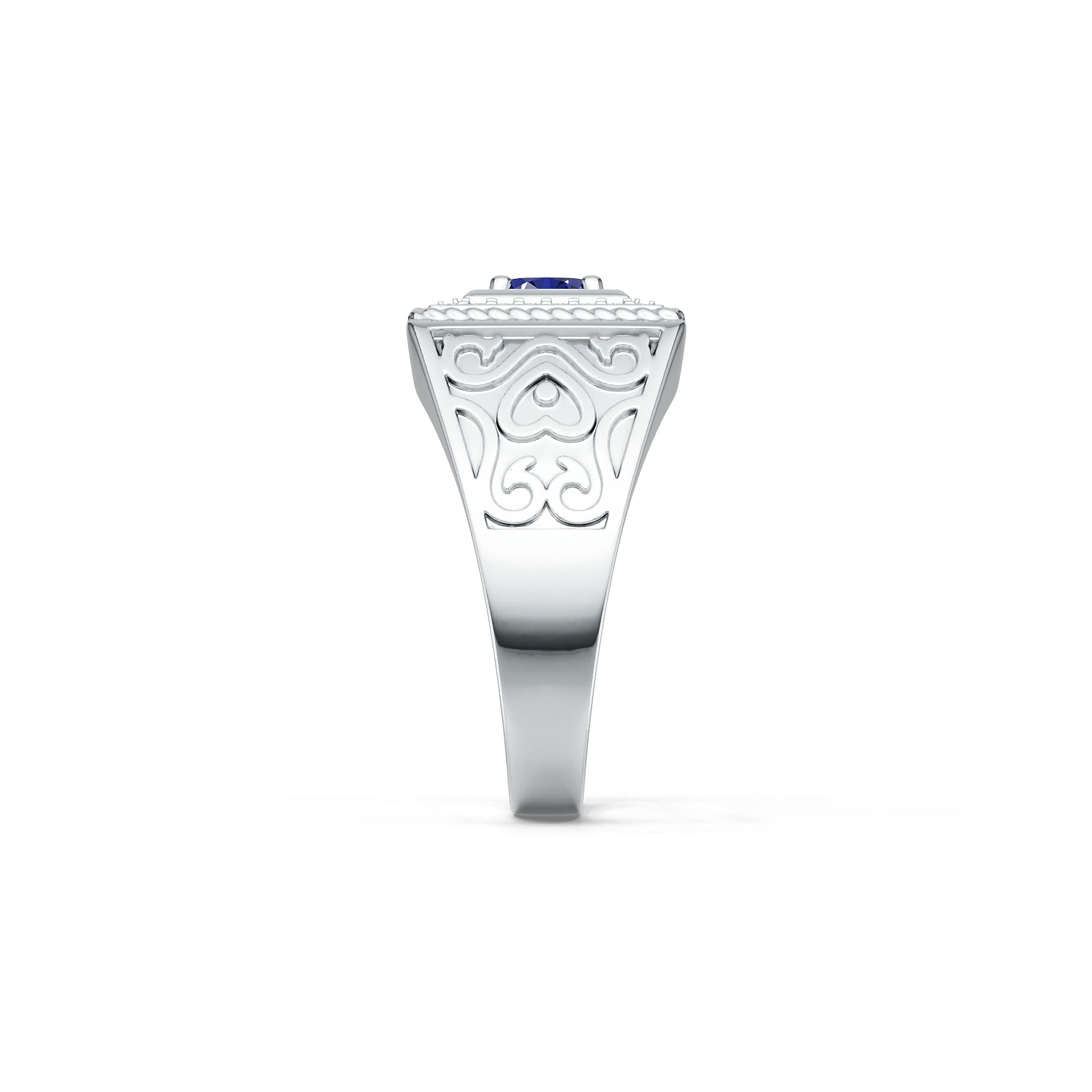 Sterling Silver Semi Mount Ring Setting RD 6.5x6.5mm Men's Ring Syzjewelry