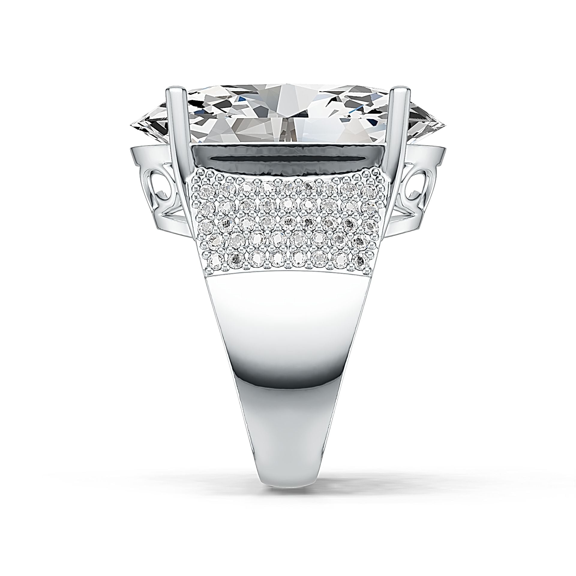 Sterling Silver Semi Mount Ring Setting Oval OV 24x16mm Syzjewelry