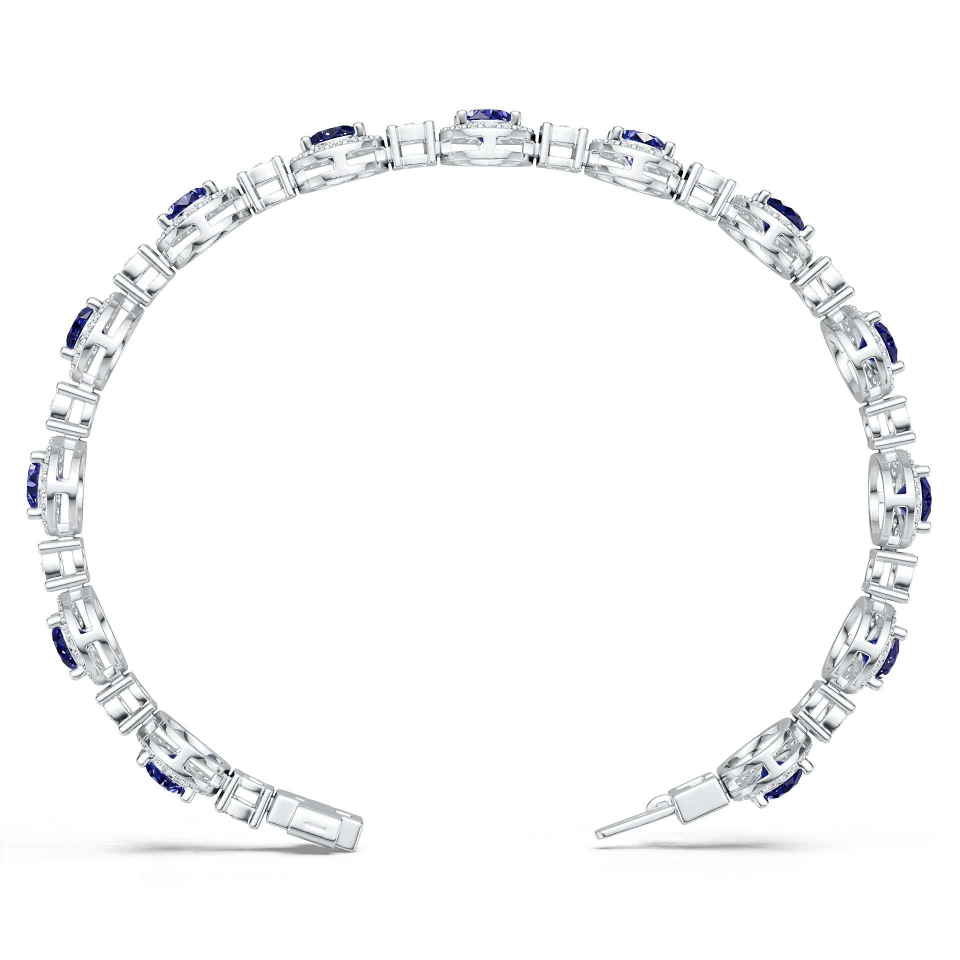 18K Gold Semi Mount Bracelet Setting Oval OV 7X5mm Diamond Accent DHJ
