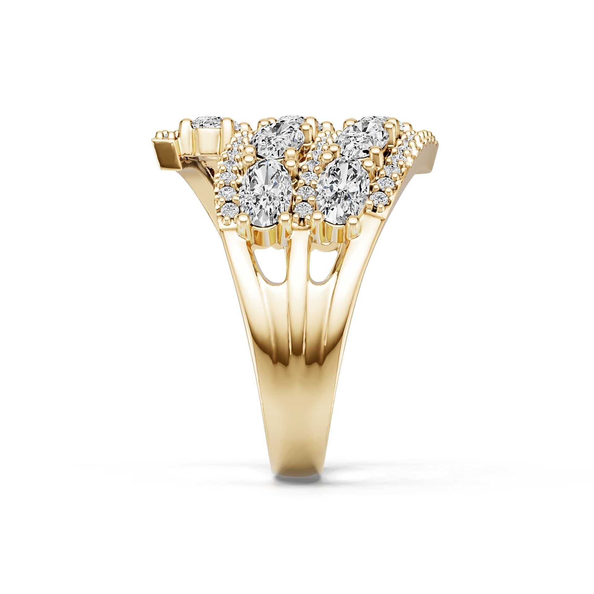 14K Gold Semi Mount Ring Setting Oval Ov 5x3mm Diamond Accent Syz Jewelry