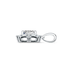 Sterling Silver Semi Mount Pendant Setting Cushion CU 7X7mm with White Topaz Accent Syzjewelry
