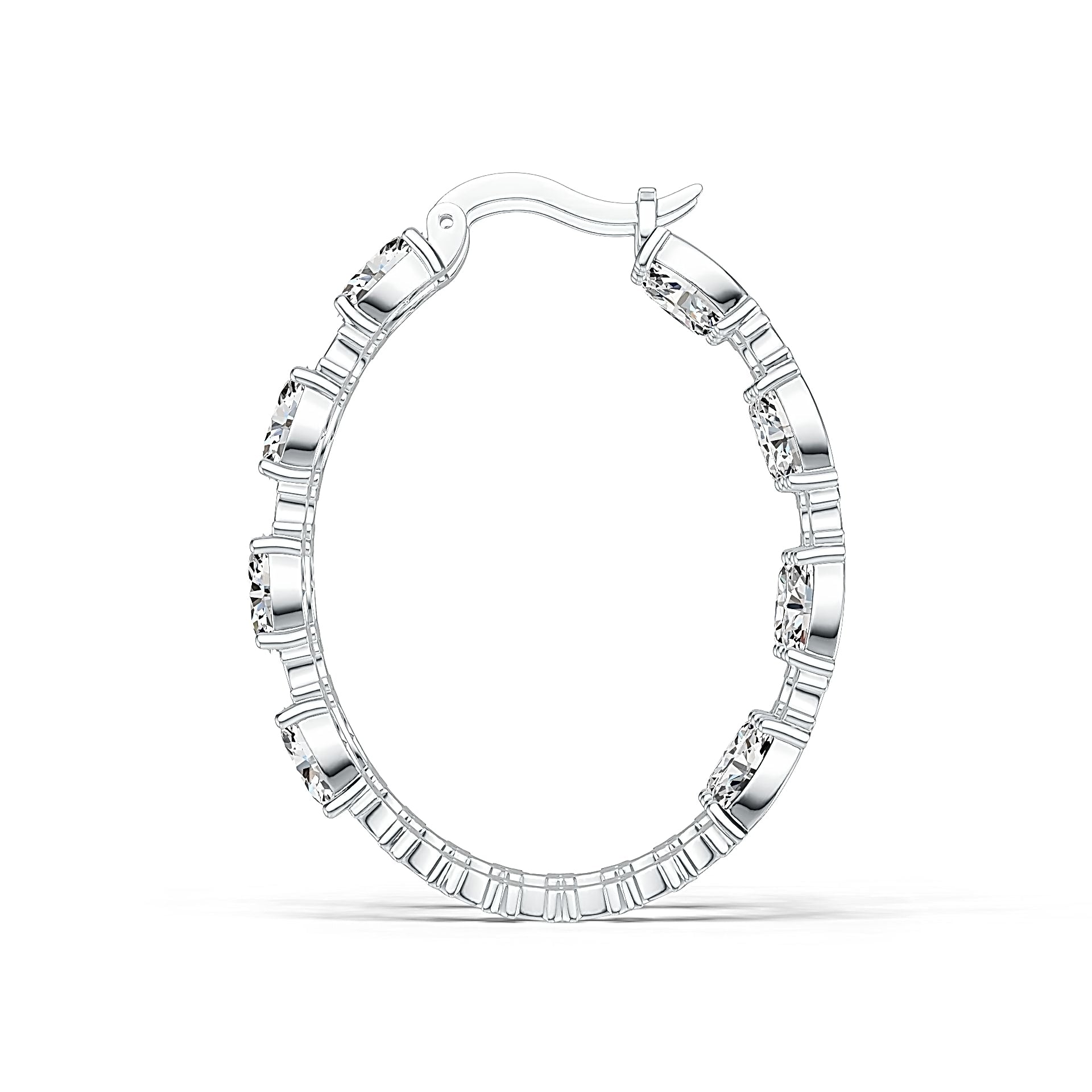 Sterling Silver Semi Mount Earrings Setting Oval OV 7X5mm Hoop DHJ