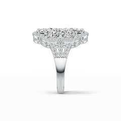 14K Gold Semi Mount Ring Setting Oval OV 6X4mm Diamond Accent DHJ