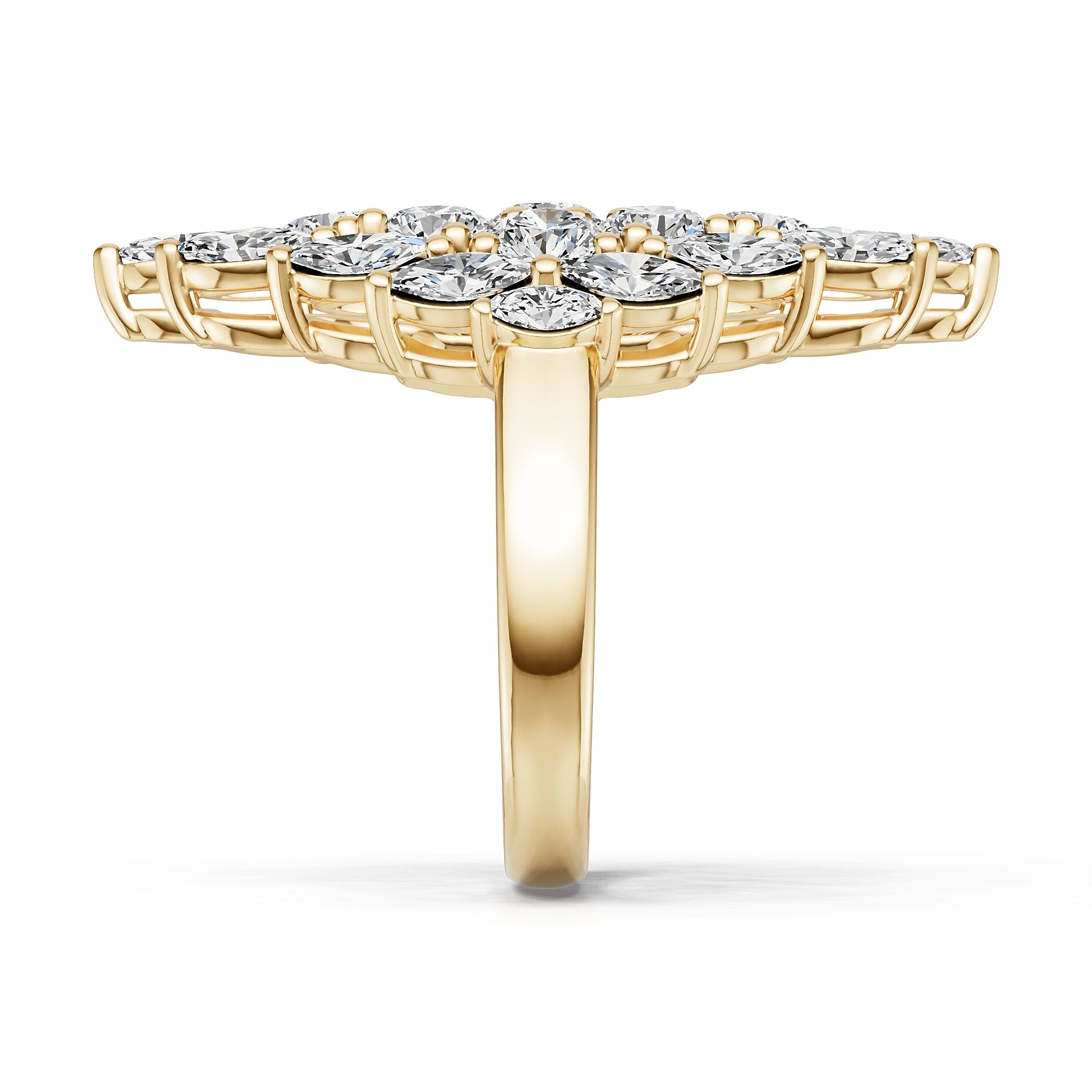 18K Gold Semi Mount Ring Setting Round Ro 8x8mm Diamond Accent Syz Jewelry