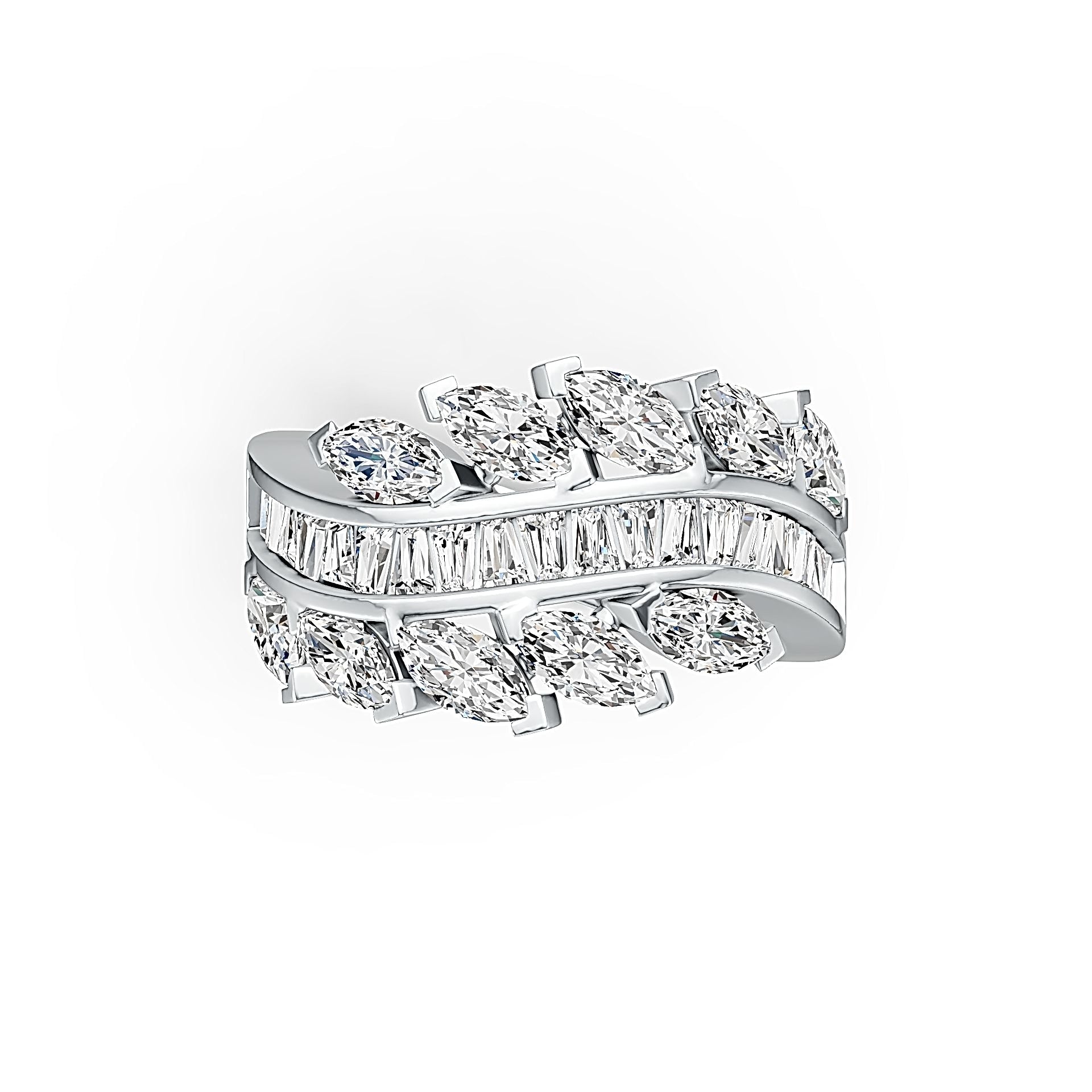 18K Gold Semi Mount Ring Setting Marquise MQ 6X3mm DHJ