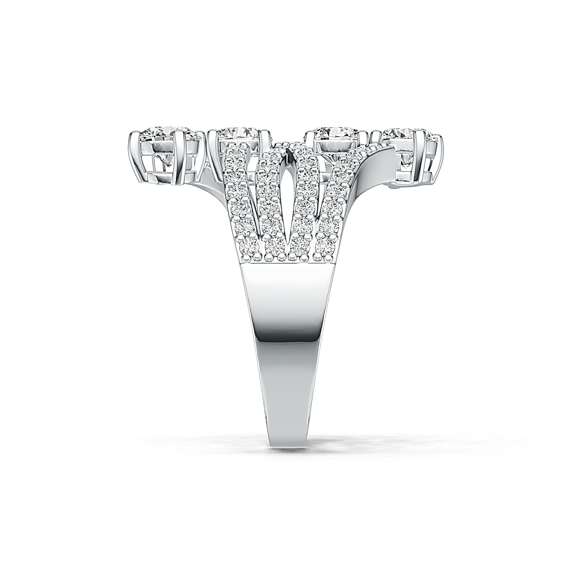 Platinum Semi Mount Ring Setting Round RD 5x5mm Diamond Accent DHJ