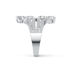 Platinum Semi Mount Ring Setting Round RD 5x5mm Diamond Accent DHJ