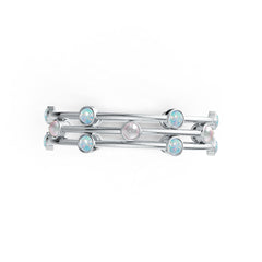 3 Pc Set 14K Gold Semi Mount Bracelet Setting Round RD 6x6mm Cabochon Bangle Bezel Set 7" DHJ